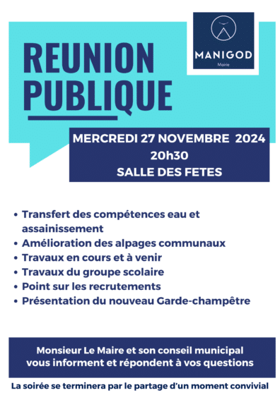 RÉUNION PUBLIQUE 27 NOVEMBRE 2024