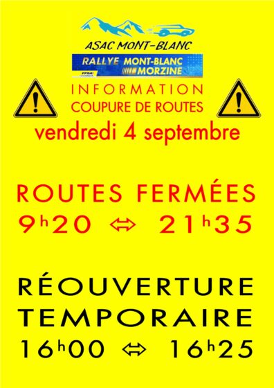 RALLYE MONT BLANC MORZINE – MISE A JOUR