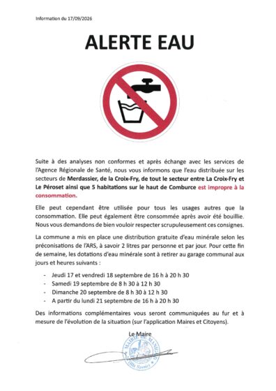 ⚠️ ALERTE EAU