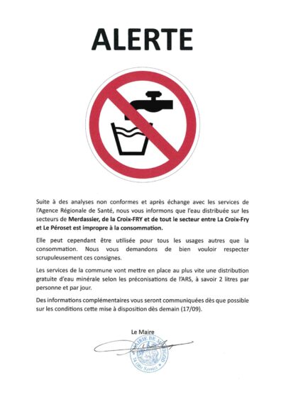 ⚠️ ALERTE EAU