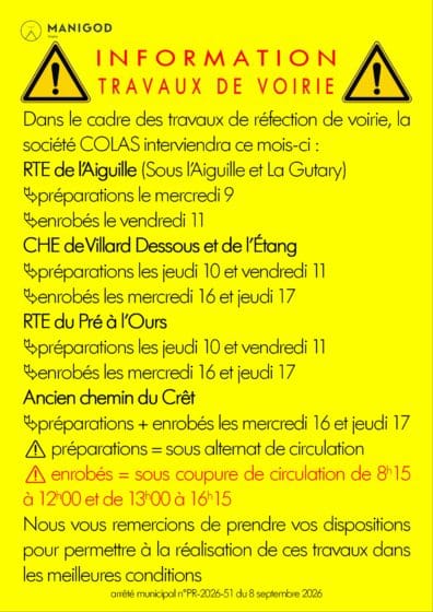 TRAVAUX DE VOIRIE